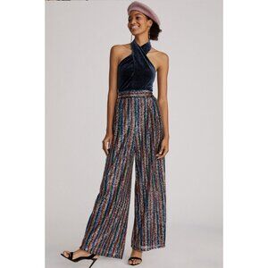 Sequined Wide-Leg Pants